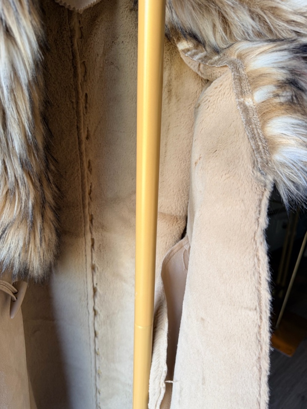 Tasha Polizzi Cream Coat with Faux Fur Trim - Picture 13 of 13